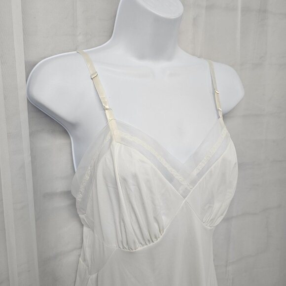 Cream Babydoll Y2K Slip Dress Fairy Whimsigoth Mesh Lounge S - Picture 3 of 9